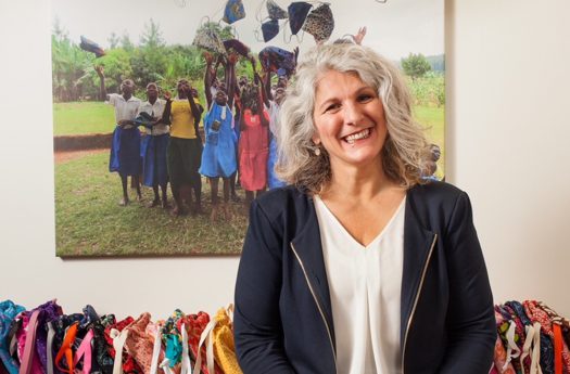 Celeste Mergens created Days for Girls to empower girls and women around the world by providing reusable sanitary products and health education