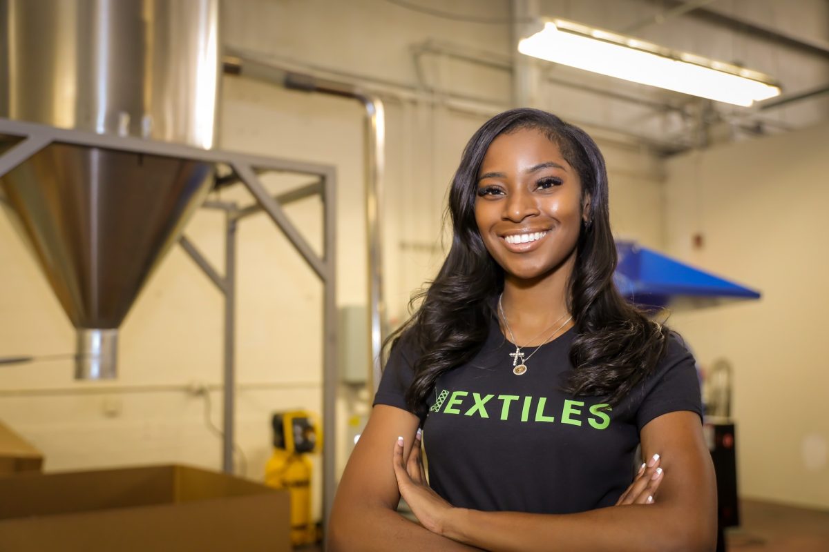 Madeline Walker's company focuses on  textiles that end up on the cutting room floor during the manufacturing process. (Credit: Courtesy of Madeline Walker)