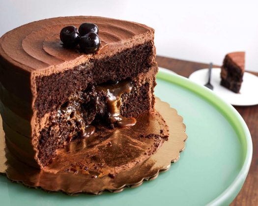 Ovenly's new chocolate cherry cake to celebrate its 10-year milestone. (Credit: Erica Schroeder)